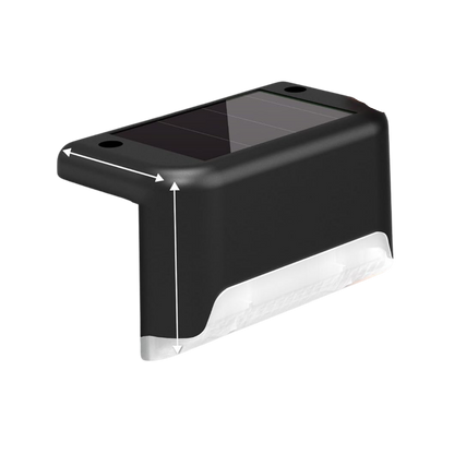 Black solar-powered outdoor light fixture on a white background